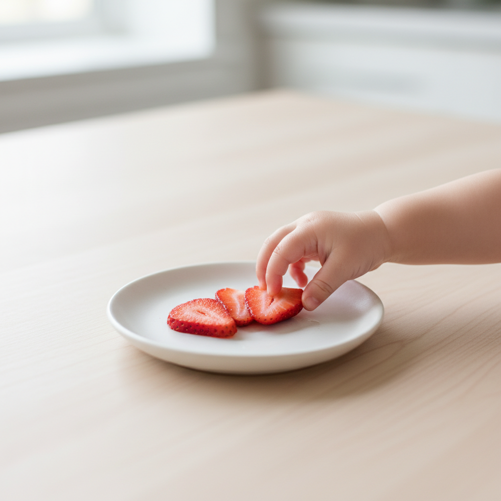 How to serve Strawberry for baby-led weaning, 9 months