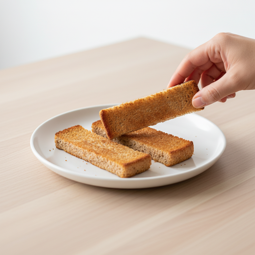 Cum să servești Pâine pentru baby-led weaning, 6 luni