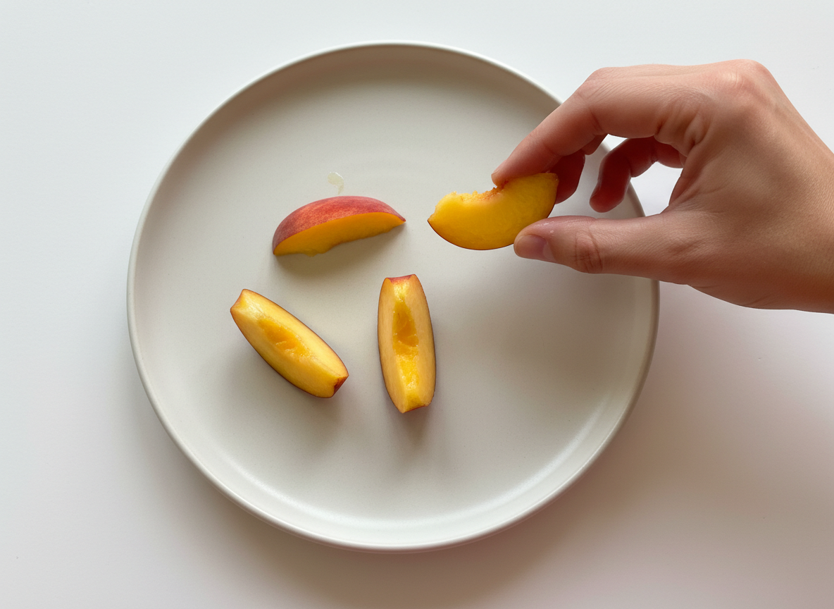 How to cut Peach for baby-led weaning, 12+ months