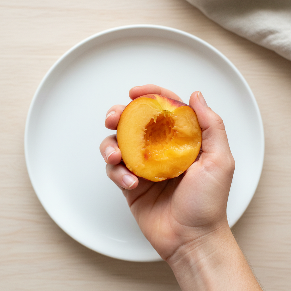 How to cut Peach for baby-led weaning, 6–8 months