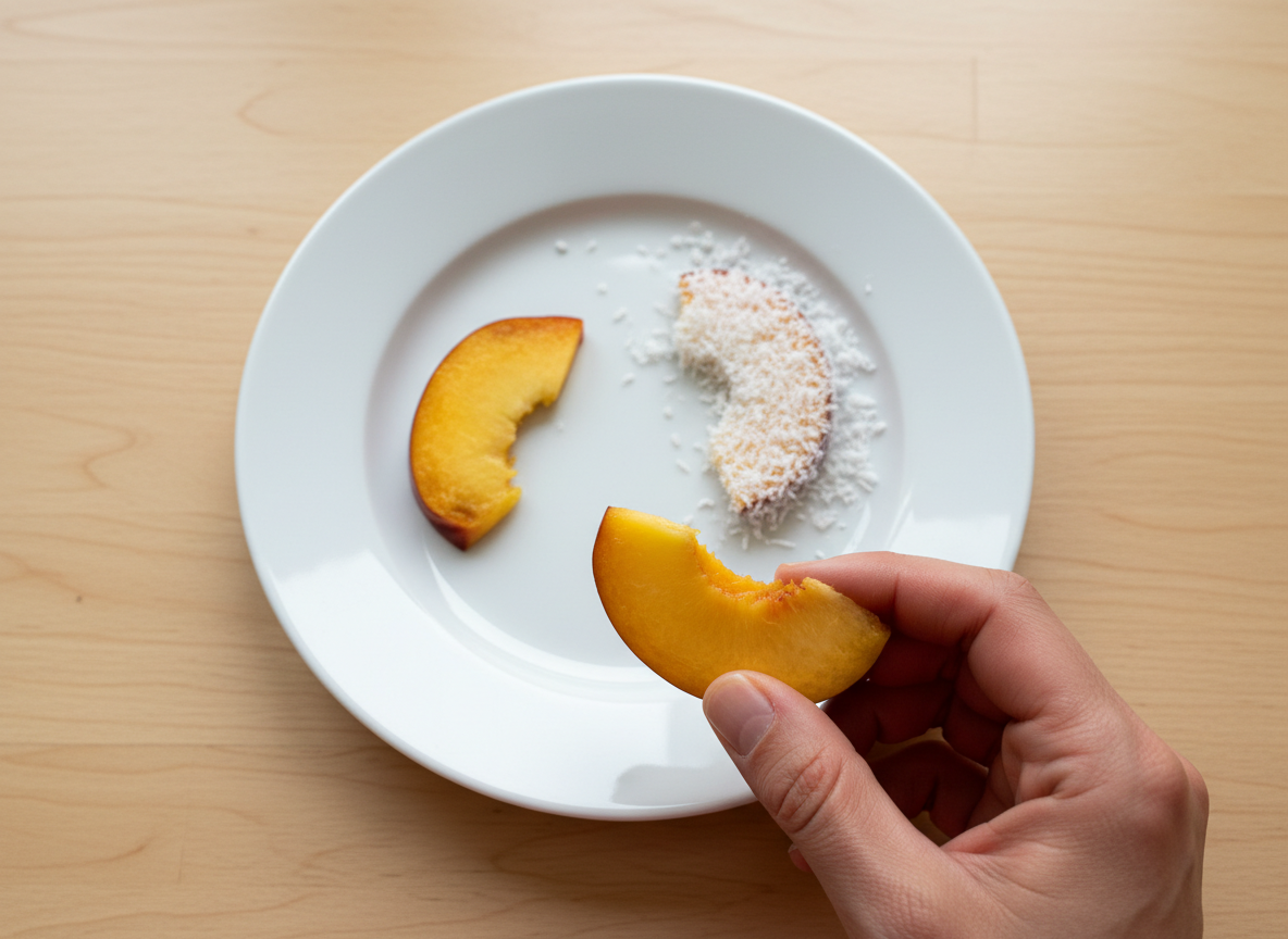 How to cut Peach for baby-led weaning, 9–11 months